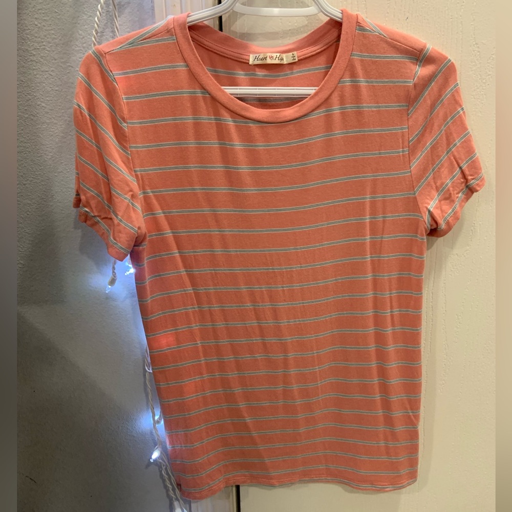 Peach Colored Striped Tee